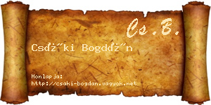 Csáki Bogdán névjegykártya